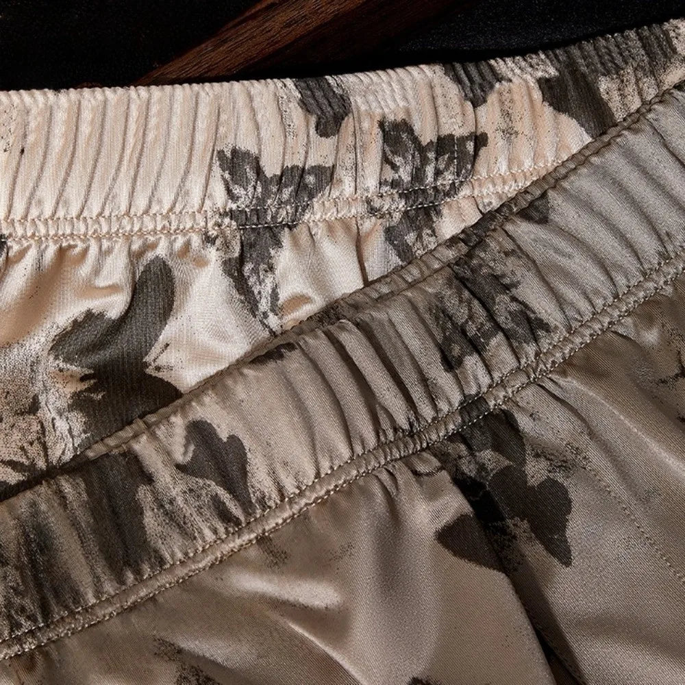 Plus Size L-4XL Men's Boxer Briefs Elastic Waistband Breathable Butterfly Print Underwear Comfortable Fashion Beach Pants